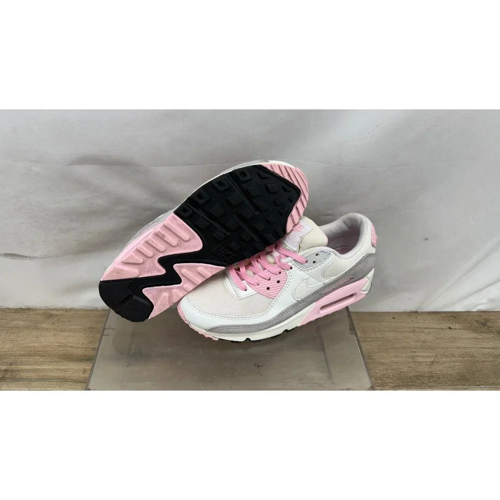 Nike Air Max 90 White Pink Grey Womens Sneakers FN0489-100 Size 6.5